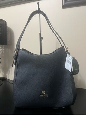Nine West Siera Black Pebbled Leather Shoulder Bag